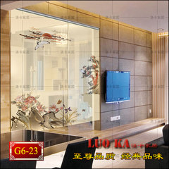 Chinese cotton curtain curtain painting in modern custom translucent soft screen curtain custom toilet Feng Shui