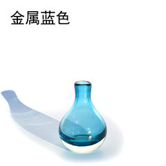 Export of handmade glass aromatherapy oil bottle Mini trumpet vases Home Furnishing decoration decoration counter Metallic blue