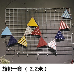 Creative tieyi grid photo wall decoration studio display frame photography background wall living room bedroom wall decoration hanging colorful flags