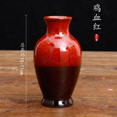 The ceramics small vase decorated living room decoration flower vase Home Furnishing Wedding Table crafts decoration Chicken blood red