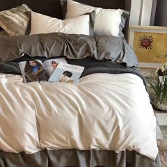 Nordic brief 60 long staple cotton satin bedding, American pure cotton pure color four piece double 1.8m suite, refried 1.5m (5 ft) bed.