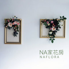 NA custom photo golden European American living room wall decoration decoration decoration flower simulation frame The production time is 3 days Vertical paragraph (48*32cm)