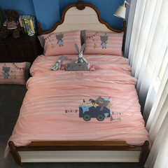 机器人儿童床单四件套男孩纯棉床品色织水洗棉卡通大版绣花被套 好心情 1.0m（3.3英尺）床