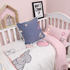 Cartoon cotton baby bedding a family of four male and female baby nursery children cute washed cotton linens Buddy 1.0m (3.3 feet) bed