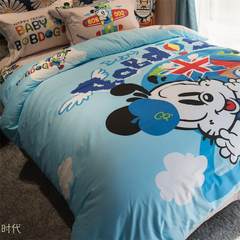 Pure cotton cartoon bedding four piece bed quilt, cotton bed for children, student bed single quilt cover three 4 Piece Set innocence age 1.2m (4 feet) bed