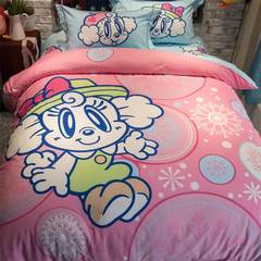 Pure cotton cartoon bedding, four piece bed quilt, full cotton children bed product, student bed single quilt cover three, 4 sets of Mona 1.2m (4 feet) bed.
