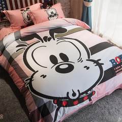 Pure cotton cartoon bedding, four piece bed quilt, all cotton children bed product, student bed single quilt cover three 4 piece punk rock 1.2m (4 feet) bed.