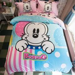 Cotton cartoon bedding, four piece bedclothes, cotton bed, children bed, student bed, single quilt, three sets, 4 sets of sweets, 1.2m (4 ft) bed.