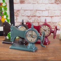Vintage old sewing machine model iron props furnishings store window clothing store Decor clock ornaments