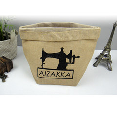 Zakka sewing machine storage box, Japanese style grocery, India jute bag, storage bag, desktop storage box