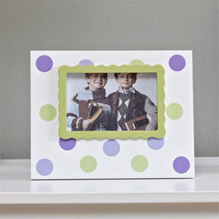 Simple table 6 creative photo frame dot children bedroom decoration Home Furnishing bed decoration personality photo frame 6 inch Purple green dot frame