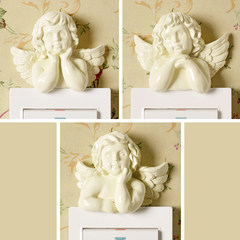 European switch stickers stickers creative resin Angel personality Home Furnishing power switch socket set decoration paste 1 sets of rice white angel (3)