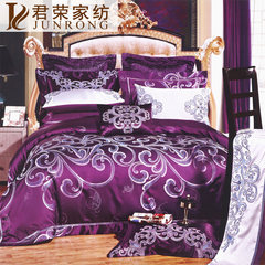 Model room luxury European style bedding pieces ten piece suite Purple Satin Jacquard textile ZAWY Ten piece set 1.5m (5 feet) bed