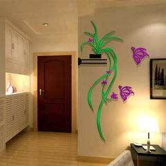 The entrance wall decorative wall stickers 3D three-dimensional Wall Stickers Wall Sticker sofa TV background wall sticker Home Furnishing Green + Purple + black left version in