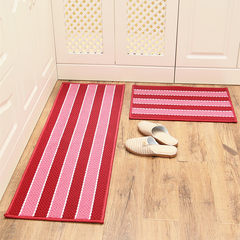 Bag post huiduo kitchen long strips of floor mat absorb water and prevent slippery foot pad to enter the bathroom bathroom mat door mat 50× 80CM red stripe (non-woven bottom)