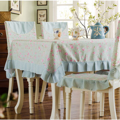 Brand group! American country cloth fabric table cloth dining chair cushion cushion cover garden table cloth suit Sophie diary · green 65+17 vertical *210cm