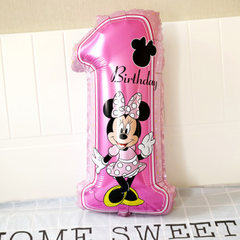 Disney cartoon head balloons Mini Mitch modeling Mickey Mouse aluminum BALLOON Birthday wedding decoration balloon pink Minnie digital 1