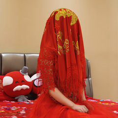 Wedding celebrating articles, Chinese wedding, red dowry, Bridal Set, bride lace red head, veil, woman's prop cover (icing on the cake)