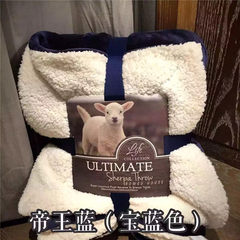The export is original, autumn and winter, warm and thickened, double lambs, blankets, blankets, extra heavy blankets, coral blankets, 229x230cm imperial blue (sapphire blue).
