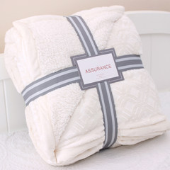 Foreign trade single and double layer thickened flannel single and Double Blanket blanket, lamb blanket, winter blanket, air conditioner blanket, 127X178cm milk white (Lamb brush).