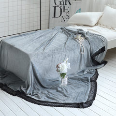 New products export Ins cotton lace, really soft double face blanket, leisure blanket, multi-functional carpet, special package mail 229x230cm High-grade grey