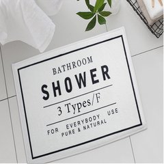 BAOZAKKA Nordic bathroom, foot mat lobby, coral carpet pad, carpet toilet, water absorbing pad, anti-skid pad 60*40cm (SHOWER white)