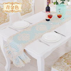 Four European table runner modern minimalist luxury cloth cloth strip table table cloth cover towels custom Green gold 65+17 vertical *150cm