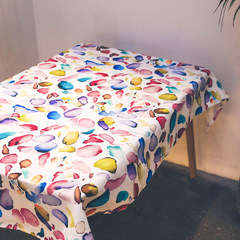 Wood MOM cotton cloth cloth hand-painted watercolor European small fresh round table cloth rectangular table cloth Watercolor dots 240x137cm