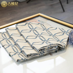 Giverny modern new Chinese American model room table table mat soft cotton Embroidery tablecloth Table Runner table runner 65+17 vertical *150cm