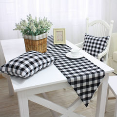 Fashion pastoral chequered table cloth table cloth gift table a simple custom IKEA's bed Black and white plaid tablecloth 65+17 vertical *150cm