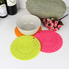 Easy home, Japanese heat insulation mat, coaster, silica gel insulation pad, bowl pad pad, pan mat, silica gel table mat, anti-skid pad Please note the color green powder orange Φ 17cm