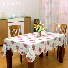 Thickened PVC rectangular dining room tablecloth waterproof, anti-hot, anti-oil, no-washing tablecloth, rural plastic tea table cloth, wavy side 089 tea table cloth 106*152cm