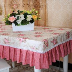 Table cloth cover high-grade pastoral table cloth tablecloth table skirt rectangular table coverings made Suihua Pink Floral Table Set A 65+17 vertical *180cm