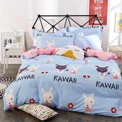 Red peony full cotton four piece bedding, garden cotton bedding quilt 4 sets 1.5 meters 1.8m kava rabbit 1.5m (5 feet) bed