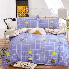 Red peony full cotton four piece bedding, garden cotton bedding quilt 4 sets 1.5 m 1.8m blue 1.5m (5 ft) bed.