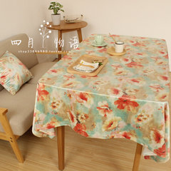 Gorgeous ink flowers French American Pastoral Italy cashmere table desk table cloth cloth cover towels Flower color 65+17 vertical *180cm