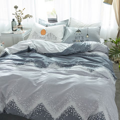简约纯棉四件套全棉家纺套件1.8m双人床单床笠款1.5m被套床上用品 床单款 新款-安其拉 1.2m（4英尺）床