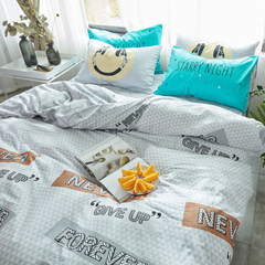 Simple cotton four piece set home textile suite 1.8m double bed single bed 1.5m bedding bedding new style Lycra 1.2m (4 ft) bed