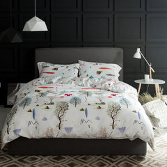 American cotton 60 Egyptian long staple cotton four piece set pure cotton satin double bedding bedding 1.2m (4 ft) bed.