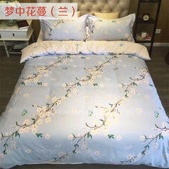 Summer minimalist IKEA cotton four piece single man double cotton bedding 1.5/1.8m bedding quilt dream flower flower (LAN) 1.5m (5 ft) bed