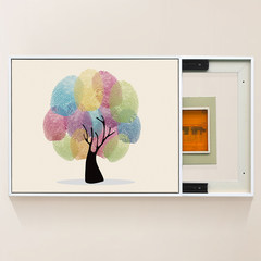 European style decorative painting box distribution box switch push-pull block dining room hydraulic pushing belt hanging picture frame Pillow 45*45cm (core) Simple log color grain frame DT139 Oil film laminating + low reflective organic glass