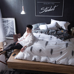 European minimalist cotton four piece set cotton 1.5m1.8 m double bed sheet quilt, luxury bed, bed item 4 piece Alison 1.5m (5 ft) bed