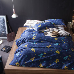 European minimalist cotton four piece set cotton 1.5m1.8 m double bed sheet quilt, luxury bed, bed item 4 piece Mario 1.5m (5 ft) bed
