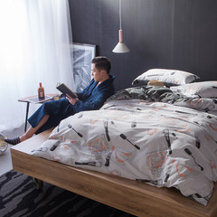 European minimalist cotton four piece set cotton 1.5m1.8 m double bed sheet quilt luxury bed bed 4 sets Winnie 1.5m (5 ft) bed