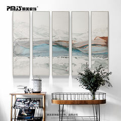 The new Chinese Zen Wulian entrance sofa backdrop bedroom living room mural painting decorative painting abstract corridor 50*150 Silver frame Wulian Single band frame