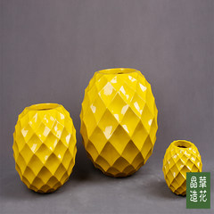 Jinghua flower making modern simple vase setting simple shell cut surface flowerpot modern household vase decoration F1 style - small shell ball (yellow)
