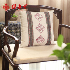 Motley hall Jiangnan New Chinese embroidery embroidery embroidered pillow cushion cushion cotton cloth gift mahogany 45x45cm alone