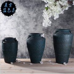 Imitation bronze vase handmade coarse pottery jar Vintage landing pots dry flower Tutao big pot ornaments Shipment within 3 days
