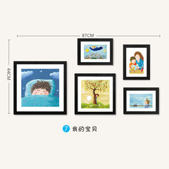 Cartoon photo wall, children's room, girl's bedroom, bedside hanging boy, modern simple cute composite photo frame wall Zpq5-y-7