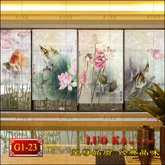 Chinese fish bearing series of semi transparent soft curtain shutter curtain vaguely off the entrance cotton custom art paintings